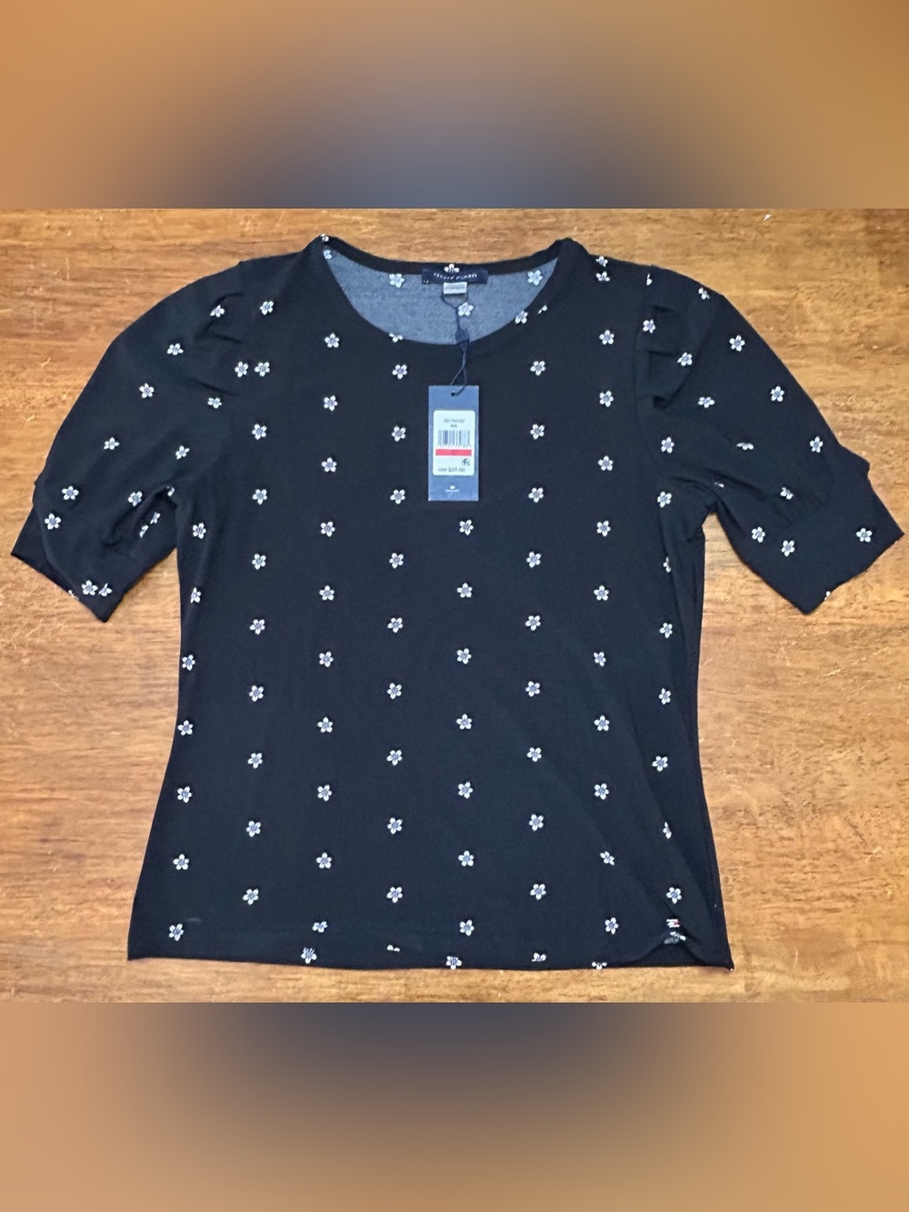 Tommy Hilfiger Black Short-Sleeve Floral Tee